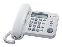 Panasonic KX-TS560FXW - Fast telefon med nummerpresentation/samtal väntar - vit