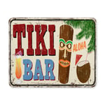 Hawaiian Tiki Bar Vintage Rusty Metal Sign with Cocktails Rectangle Non-Slip Rubber Mousepad Mouse Pads/Mouse Mats Case Cover for Office Home Woman Man Employee Boss Work