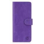 32nd Book Wallet PU Leather Flip Case Cover For Sony Xperia 1 II (2020), Design With Card Slot and Magnetic Closure - Purple