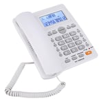 Heayzoki Corded Landline Phone, Dual-port Extension Set Corded Telephone With Caller ID Display With Speakerphone, Home Office Telephone Supports Call Number Digital/Call Time Record(White)