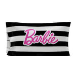 Franco Collectibles Barbie Barbicore Black & White Stripped Beauty Silky Satin Standard Pillowcase Cover 20x30 for Hair and Skin, (Official Licensed Product)