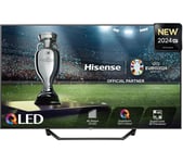65" Hisense 65A7NQTUK  Smart 4K Ultra HD HDR QLED TV with Amazon Alexa, Silver/Grey