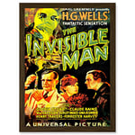 Artery8 The Invisible Man Hg Wells Classic Horror Sci Fi USA A4 Artwork Framed Wall Art Print