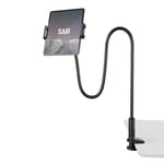 SAIJI Gooseneck Tablet Stand, Flexible Lazy Arm Tablet Holder for Bed, Desk with 360 Adjustable Clamp, Compatible with All 4.7-11 In Devices, iPad Pro, Air, Samsung Tab, HUAWEI matepad，Switch (Black)