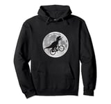 dinosaur with bike and moon on head; Designe Men's and Women Pullover Hoodie