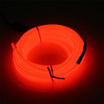 Red EL Wire 5m/16.4ft, JIGUOOR 3v Battery Powered Neon Rope Light, Flexible 360° Illumination Neon Tube Light EL Wire, Make Your Own Neon Sign for Halloween Xmas Party Car Bar Decor, 5m