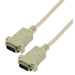 1.8m VGA PC to Monitor Cable SVGA Lead Male to Male Beige 15 Pin HD15  Long