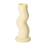 Åhléns Home Ljusstake i stengods WAVE 13 cm Gul