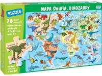 Pussel Wydawnictwo Jako Pussel 70 bitar. karta över världen. dinosaurier
