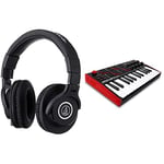 Audio-Technica M40x Professional Studio Headphones for studio recording, creators, DJs, podcasts and everyday listening & AKAI Professional MPK Mini– 25 Key USB MIDI Keyboard Controller