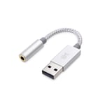 Cable Matters Premium Braided USB to 3.5mm Jack Audio Adapter (USB Audio Adapter with Built in DAC Codec) for Windows and macOS