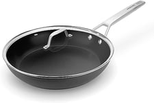 MSMK Frying Pan with Lid 30cm Nonstick Egg Omelet Skillet, Titanium and Diamond Non Stick Coating, Fast Induction Heating, Ceramic/Gas Cooktops/Oven Safe Dishwasher Safe