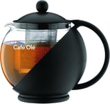 Café Ole CMP-07TP Everyday round Tea Pot Infuser Basket Glass Teapot Loose Leaf 