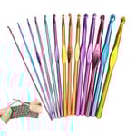 Virknålar 14st i aluminium - Knitting Kit - multifärg