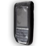 caseroxx Leather-Case with belt clip for Nokia Asha 300 in black made of genuine