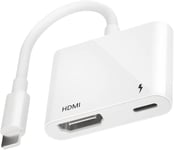 [Certifié Apple MFi] Adaptateur Lightning HDMI pour iPhone, Adaptateur HDMI Lightning HDMI Adaptateur AV numérique Compatible avec iPhone 14/13/SE/12/11/XR/X/8/7/iPad Prend en Charge Tous Les iOS