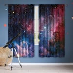 Barn Pojkar Gardiner Yttre rymden Stångficka (2 delar 59in*70in,150cm*180cm) Blue Planet Nebula Cosmic Black Psychedelic Starry