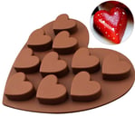 10 Cavity Silicone Chocolate Moulds Heart Shaped Candy Mould Silicone Molds for Wax Melt Non Stick Chocolate Bar Moulds for Party Cake Decorating 1pc
