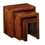 Cube Sheesham 3 Piece Nest of Tables