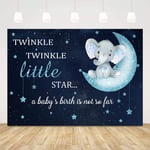 Baby Shower Backdrop Twinkle Twinkle Little Star Baby Shower Background for Boy Girl 7X5ft Moon Elephant Baby Shower Back Drops for Boys Oh Baby Backdrop for Babyshower Baby Shower Photo Booth Props