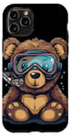 Coque pour iPhone 11 Pro Joli ours en peluche de plongée pour garçons et filles