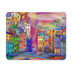 Red Stormy Evening in Town Near The Sea Cityscape Painting Rectangle Non-Slip Rubber Laptop Mousepad Mouse Pads/Mouse Mats Case Cover for Office Home Woman Man Employee Boss Work