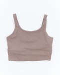 NIKE W ZENVY RIB LIGHT-SUPPORT PADDED LONGLINE SPORTS BRA MINK BROWN/WHITE Dam MINK BROWN/WHITE