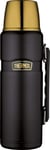 Thermos King Flask Vacuum Insulated 1.2L Black & Gold