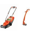 Flymo FVISIMO Visimo Electric Wheeled Rotary Lawnmower with Flymo Contour XT Electric Grass Trimmer and Edger 300W