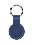 SHAANS Case For Apple AirTag Silicone Loop Holder Keyring Carry Case Keychain pet Air Tag (Navy Blue)