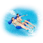 Dubbel flytande vattenhängmatta för pool - InnovaGoods - Multipositioner - Polyester och PVC - Blå