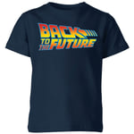 Back To The Future Classic Logo Kids' T-Shirt - Navy - 3-4 Years
