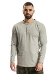 Urban Classics Men's Basic Henley L/S Tee Sweatshirt, Grey (Grey 111), Small