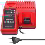M12-18c Li-ion Batteriladdare för Milwaukee 12v 14.4v 18v C1418c 48-11-1815/1828/1840 M18 M14 M12 LitiumbatteriBY
