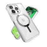 Speck Coque Transparente pour iPhone 15 Pro, Fine, conçue pour MagSafe, poignée de Protection Contre Les Chutes, résistante aux Rayures, Anti-jaunissement, Coque de téléphone de 6,1 Pouces – GemShell