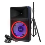 Gemini Sound Gsp-L2200Pk High Power Bluetooth Speaker With Party Lights, Microphone And Speaker Stand