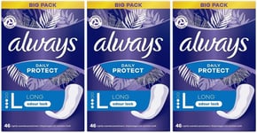 138 x Always Dailies Pantyliners Long / Large, Extra Protect - Lightly Scented
