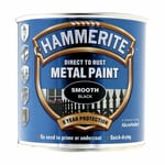 Hammerite Direct To Rust Smooth Black Quick Drying Metal Paint 250ml