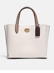 Coach Willow 24 Colourblock Leather Tote Bag - Chalk