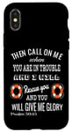Coque pour iPhone X/XS Then Call On Me When You Are In Trouble Psaum 50:15