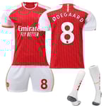 2023-2024 Arsenal Home Kids Fotbollströja Kit nr 8 ØDEGAARD 6-7 Years