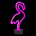 LED-Lampa Flamingo med Neon-effekt