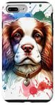 Coque pour iPhone 7 Plus/8 Plus Œuvre aquarelle chien épagneul français