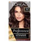 LOral Paris Preference Permanent Hair Dye, Luminous Colour, Cool Iridescent Very Light Brown 6.21