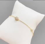 Celine Estelle Reglerbart Guldarmband med 18K förgyllning och CZ 16+4 cm