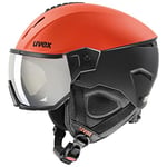 uvex Instinct Visor - Ski Helmet for Men and Women - Visor - Individual Fit - Fierce Red - Black Matt - 53-55 cm