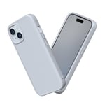 RhinoShield Coque Compatible avec [iPhone 15] | SolidSuit - Coque Fine avec Technologie d'absorption des Chocs et Finition Premium Mate - Gris Argent