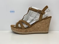 Ugg Melissa Wedge Sandals Strap Chestnut Brown Platform UK Size 8 EUR 41