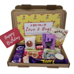 Personalised Pamper Treat Box Letterbox Gift Box Hug in a Box - You got this, Anxiety Worry Take a break - Lockdown - Personalised for Various Occasions (Yellow Floral - Happy Birthday)
