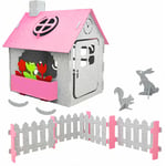 Cabane Enfant - Feutre Recyclé 110x100x124 Petite Maison Intérieur Extérieur - pink